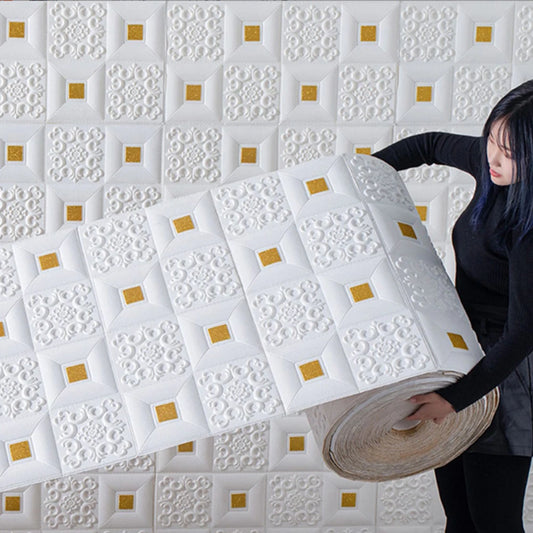 1-10Pcs 70cmx1m 3D Self-adhesive Foam Panel Wallpaper waterproof and moisture-proof ceiling Sticker room Bedroom Home Decoration