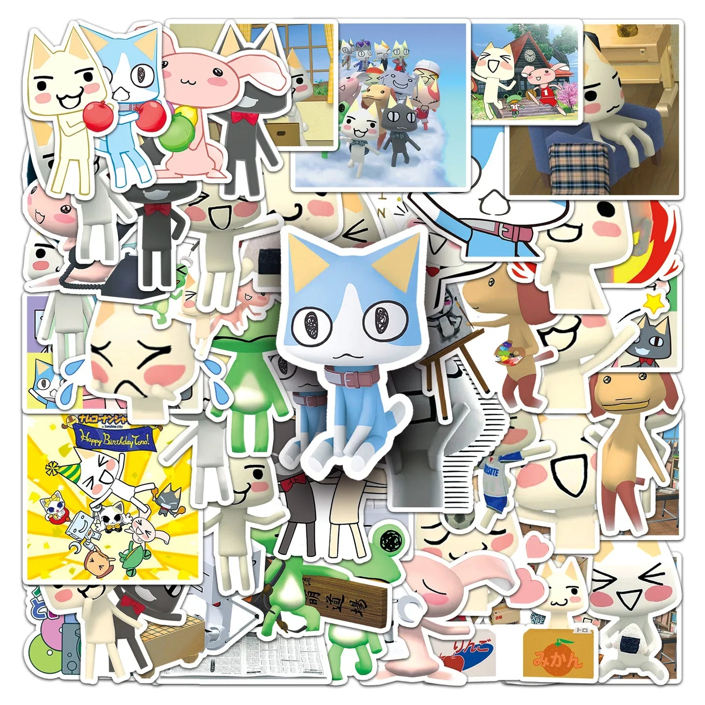 50pcs Doko Demo Issyo Stickers for Suitcase, Water Cup, Phone, Car, Laptop, Scooter, Refrigerator Decoration