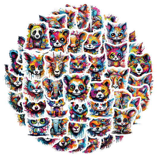 Cartoon Animal Stickers 10/30/50Pcs for Suitcase, Skateboard, Laptop, Luggage, Fridge, Phone, Car