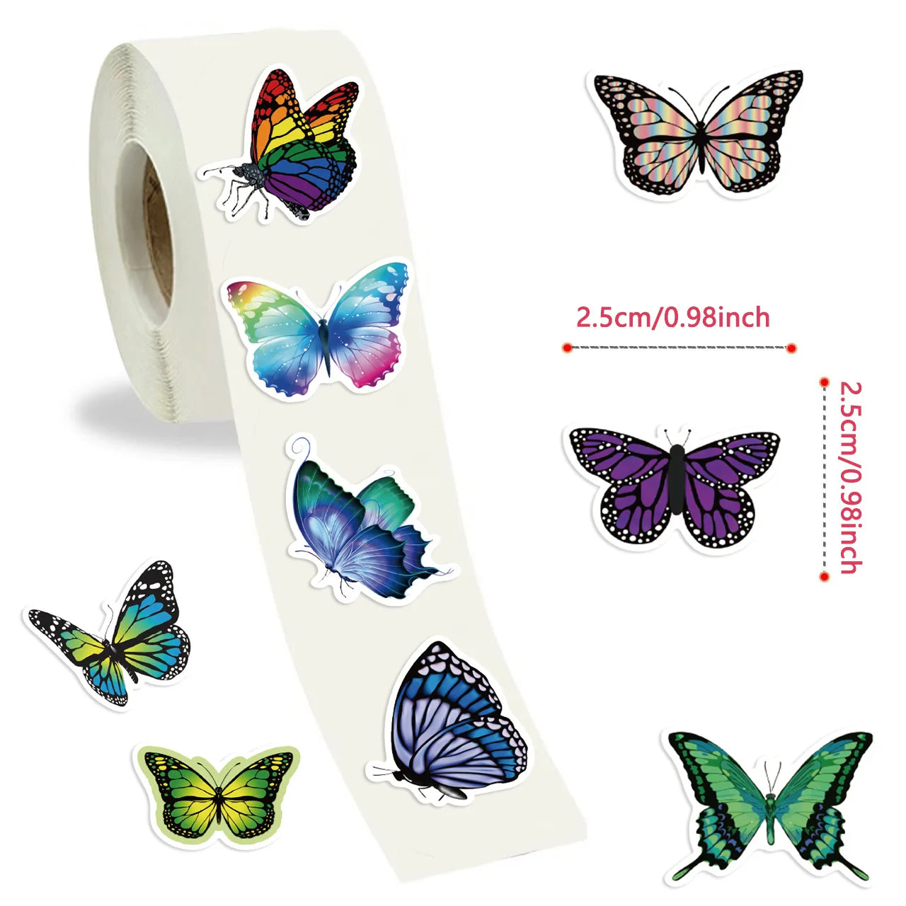 500pcs/roll Butterfly Cartoon Graffiti Stickers DIY Phone Guitar Laptop Notebook Suitcase Waterproof Sticker Kids Toy