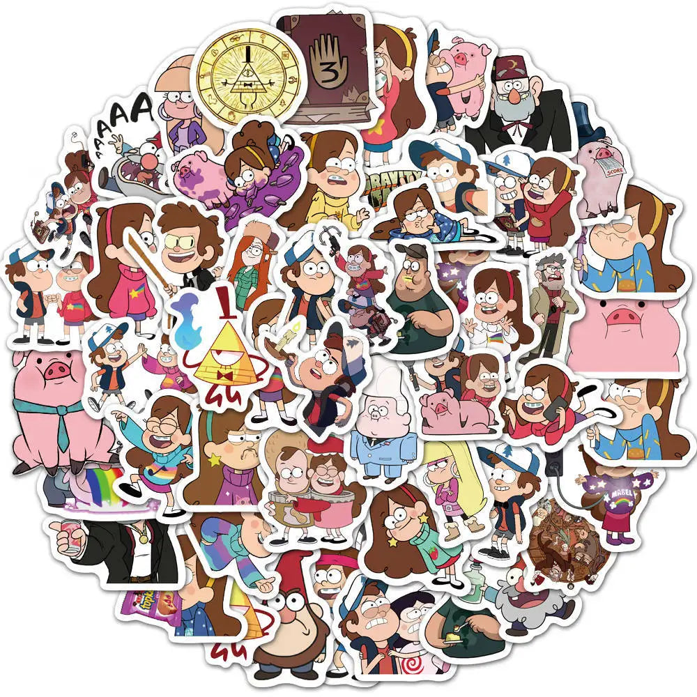 10/30/50pcs Disney Cartoon Gravity Falls Stickers DIY Skateboard Laptop Travel Luggage Decal Waterproof Stickers Kid Classic Toy