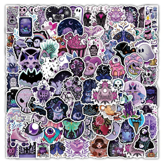 Horror Gothic Witch Halloween Stickers Waterproof Skateboard Laptop Motorcycle Guitar Luggage Car 10/30/50/100pcs