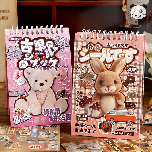 Y2K Retro Bear Food Stickers for Laptop & Journal