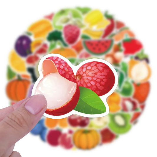 Mixed Fruits Vegetable Cartoon Stickers Waterproof Decals for Phone Laptop Luggage Guitar Fridge
