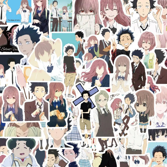 Silent Voice Anime Stickers 50pcs Suitcase Laptop Phone Cup Decor