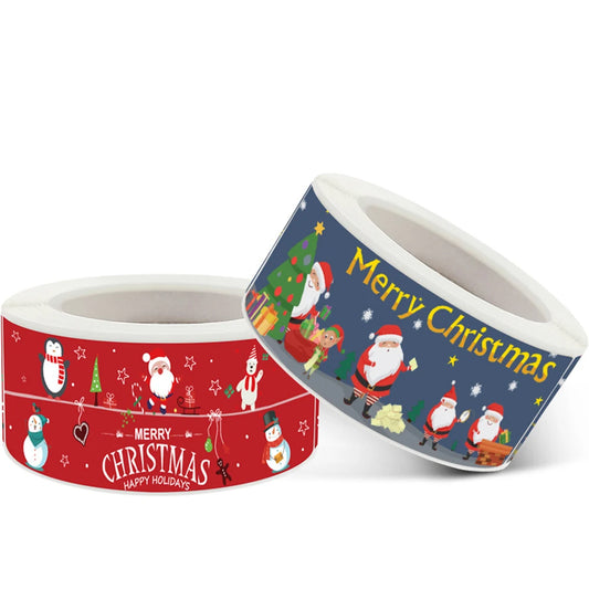 120 Christmas Stickers: Santa, Tree, Gift Labels