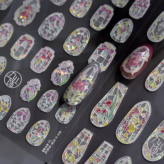 Rococo Flower Butterfly Nail Art Stickers Decals
