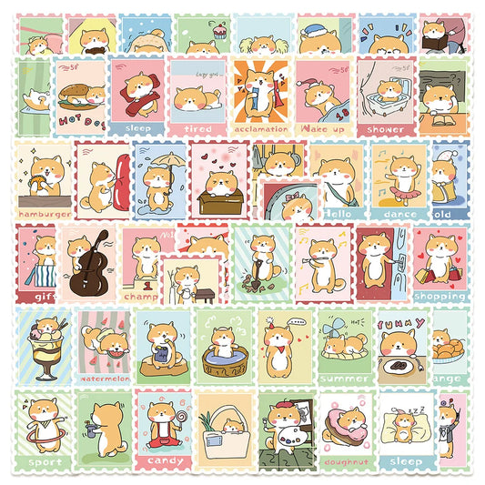 50Pcs Shiba Inu Stickers Waterproof Decals