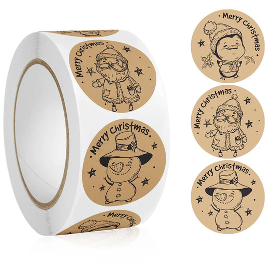 Vintage Christmas Stickers 2022: Cute Round Labels (100-500pcs)