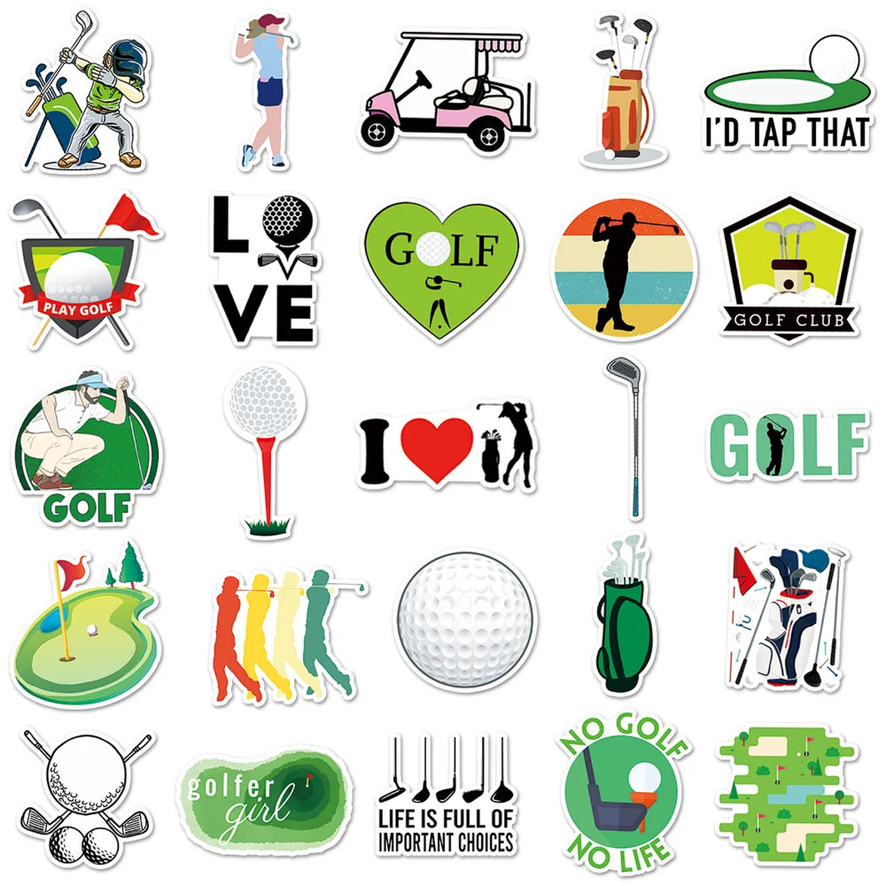 10/50Pcs Cartoon Golf Sport Graffiti Stickers Laptop Fridge DIY Guitar Luggage Phone Decals Sticker Kid Toy Gift