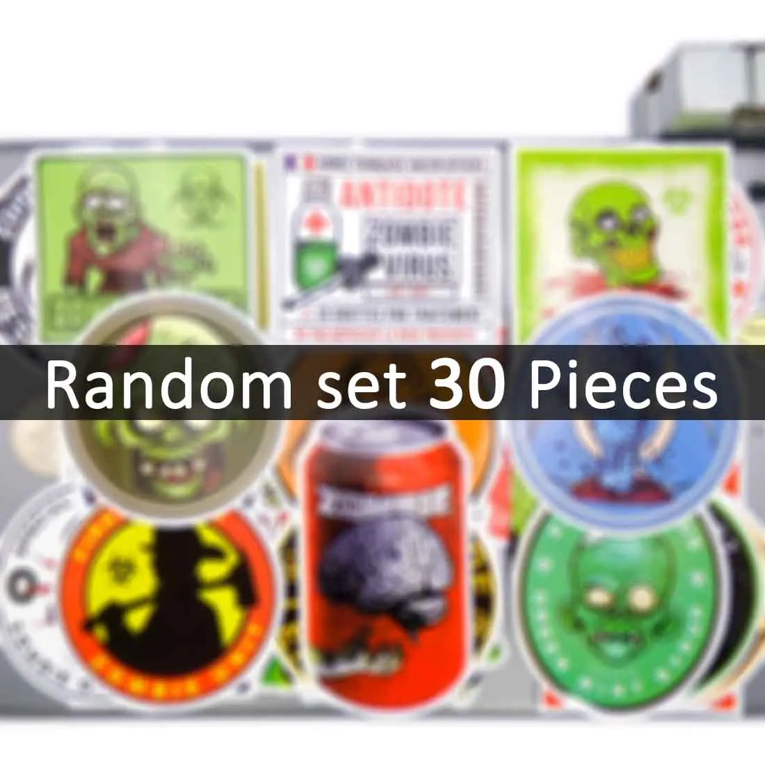 20/30/50Pieces Warning Zombies Crisis Skull Hunter Team Waterproof Stickers for Laptop Phone Luggage Bike Motorcycle Car Sticker