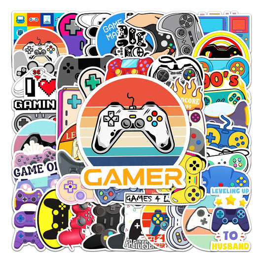 Cartoon Gamepad Graffiti Stickers Pack for Xbox, Computer, Skateboard, Laptop - Waterproof Decals for Kids