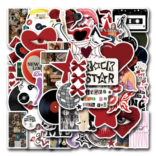 55pcs Y2K Girls Stickers for Laptop, Phone, Car, Scooter, Water Bottle, Suitcase, Stationery, Refrigerator Decoration