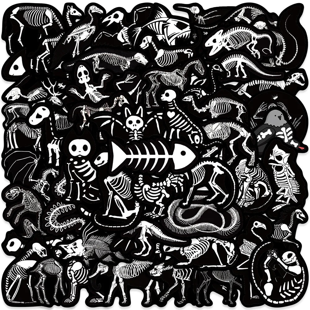 50Pcs Shock Skull Stickers Waterproof Decals