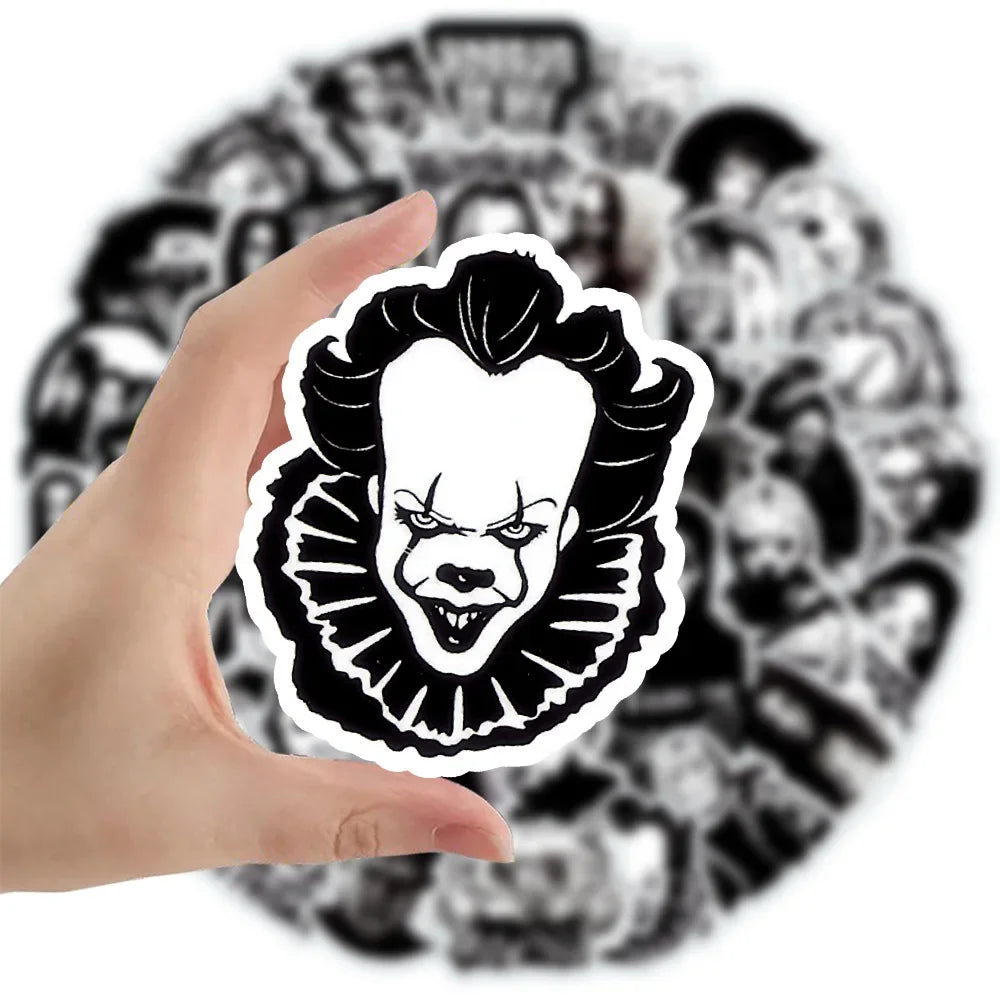 Black and White Horror Movie Characters Sticker Packs