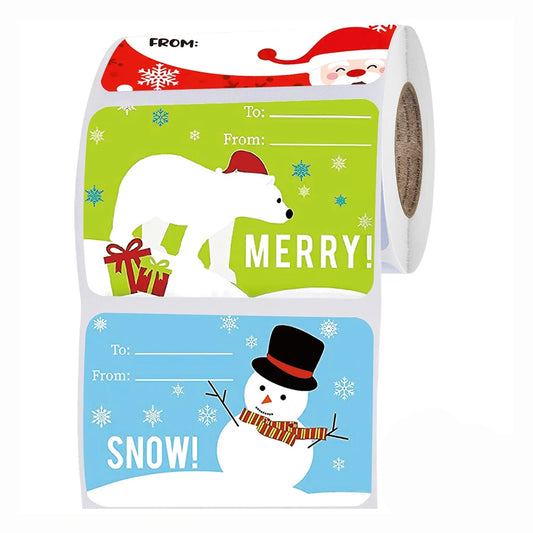 Christmas Kraft Paper Stickers: 50-250pcs Decorative Labels