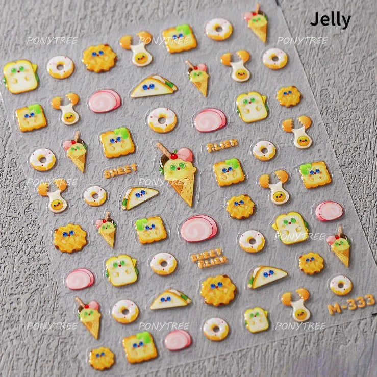 Summer Nail Art Stickers: Watermelon, Ice Cream, Cherry