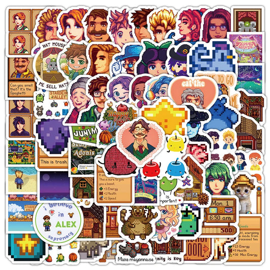 Stardew Valley Cartoon Stickers Decals for Laptop, Luggage, Car, Bike, Fridge, Kids - 10/30/50/100pcs