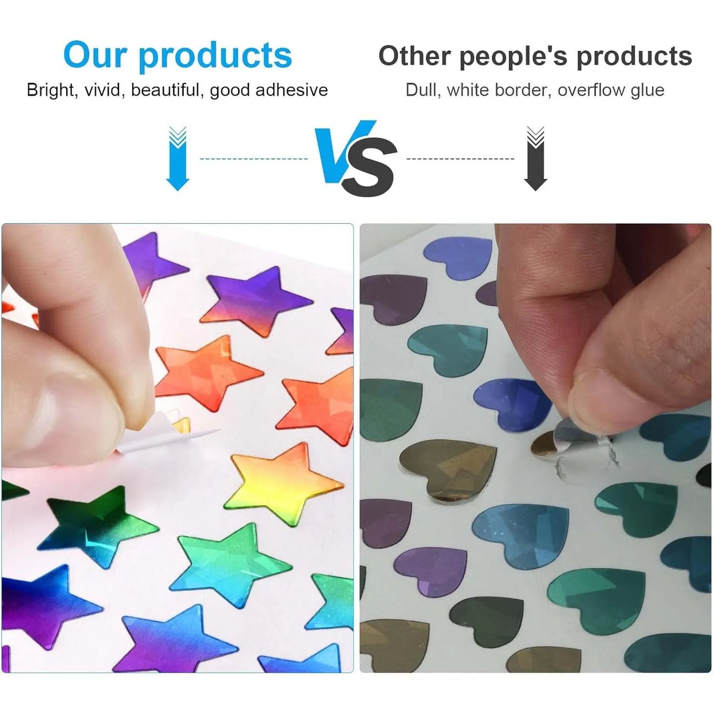 5 Pages Laser Gold Foil Self-adhesive Star Round Heart-shaped Stickers Reward Chart Decorative Children Toy Gifts Sticker Labels