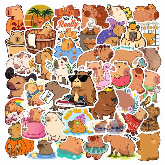 Capybara Stickers Set: Cute PVC Kids Stationery 10/30/50PCS
