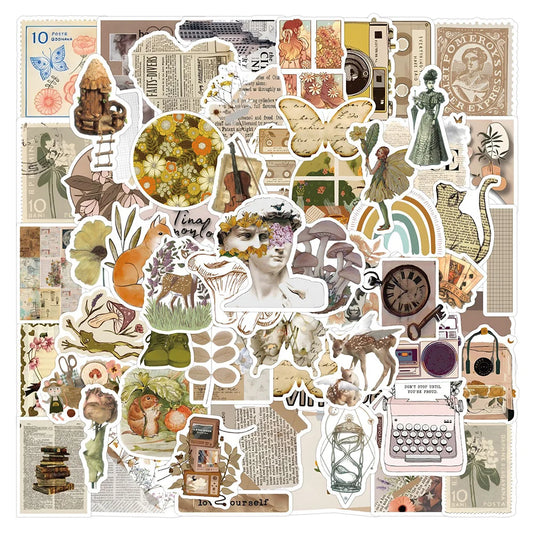 Vintage Cartoon Cute Stickers Pack for Laptop, Fridge, Phone, Suitcase, Car, Stationery, Kids Toys