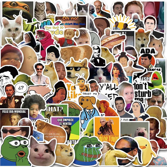 Funny Cat Meme Stickers Pack - Laptop, Phone, Car, Bottle Decals
