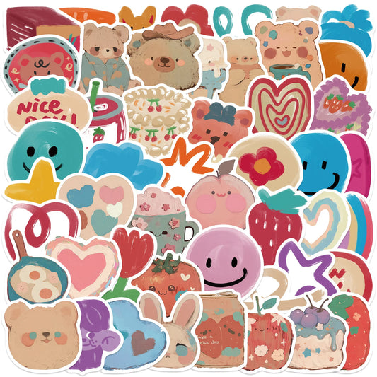 50PCS Cute Bear Stickers Waterproof Decals for Scrapbooking