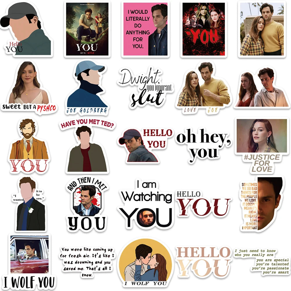 10/30/52pcs TV Show “YOU” Sticker Packs