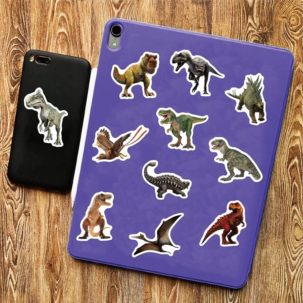 10/30/50PCS Jurassic Dinosaur Movie Stickers Funny Animal Sticker Kids Boys Toy DIY Skateboard Phone Laptop Notebook Bike Decals