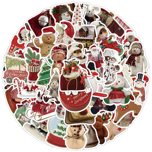 Christmas Cartoon Stickers Set - Waterproof, DIY, Laptop, Phone, Luggage