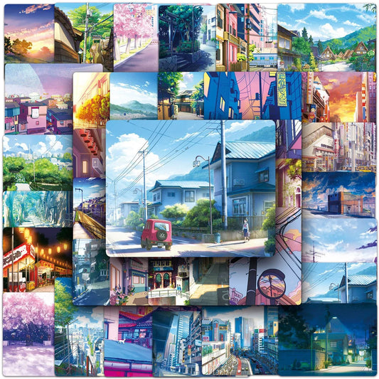 Anime Cartoon Landscape Stickers 10/30/50pcs Waterproof Decal for Laptop, Phone, Scrapbook