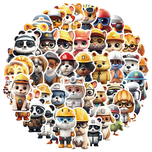 Cute Cartoon Animal Stickers for Skateboard, Laptop, Luggage, Phone, Car - 10/30/50pcs