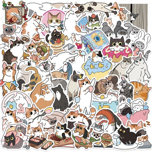 Kawaii Cat Stickers 10/30/50PCS DIY Scrapbooking Supplies