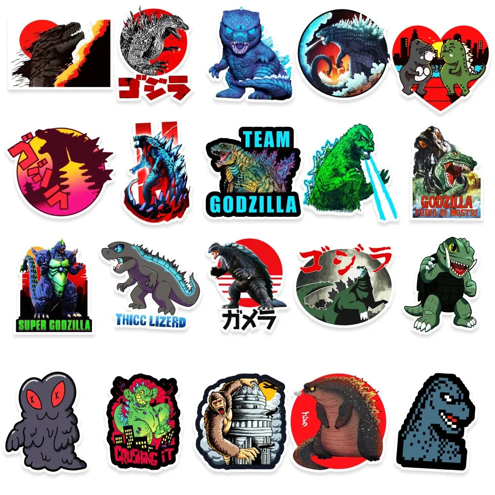 50pcs Godzilla Monster Graffiti Sticker Car Mobile Phone Water Cup Decoration Waterproof Sticker