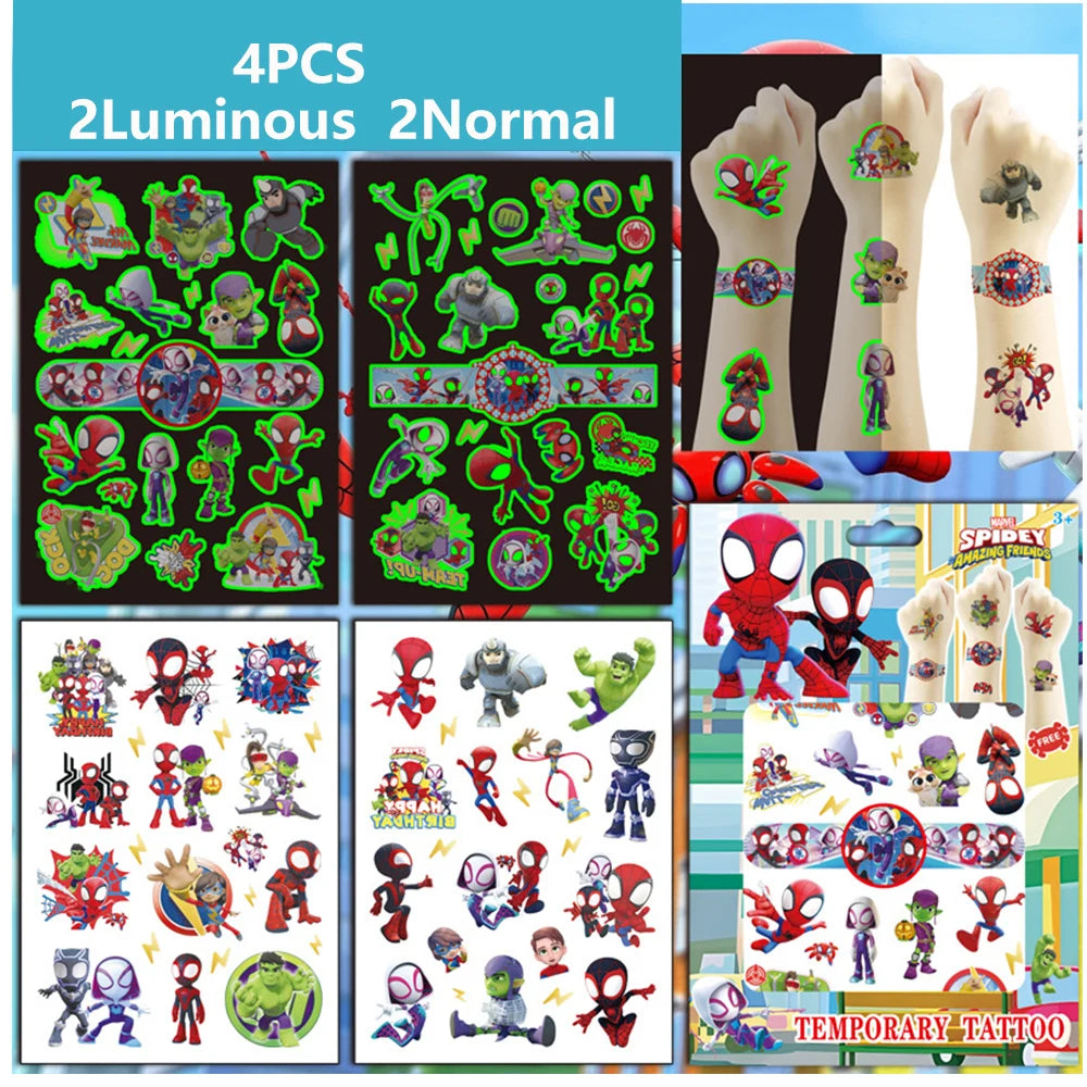 Disney Kids Fake Temporary Tattoo Sticker Toy Frozen Avengers Stitch Spiderman DIY Face Arm Body Art Waterproof Tattoos Children