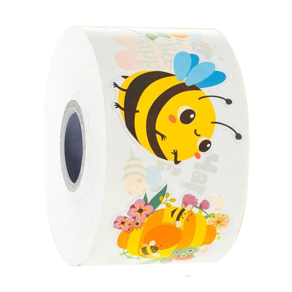 100-500pcs Cartoon Bee Stickers Cartoon Animal Reward Stickers Children DIY Handmade Gift Decoration Label Stationery Sticker