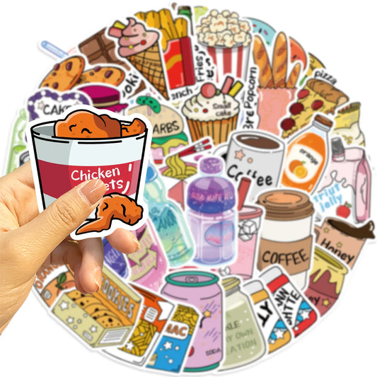 Snack Stickers Pack: Laptop, Phone, Guitar, Car, Bike, Skateboard Decals