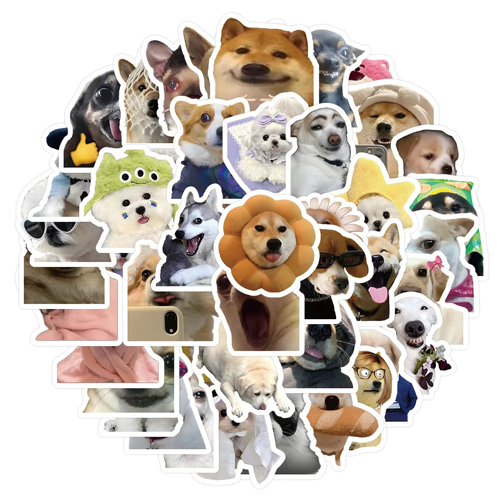 10/30/50PCS Cute Dog Animals Stickers Funny Meme Cartoon Decals Decoration DIY Notebook Fridge Laptop Phone Car Sticker For Kids