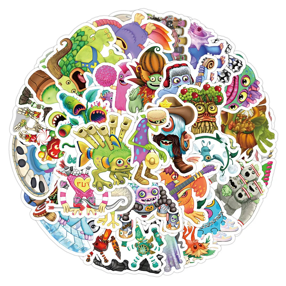 10/30/50PCS My Singing Monster Stickers Game Cute Cartoon Decals Toy DIY Notebook Laptop Phone Skateboard Car Kids Sticker Gift