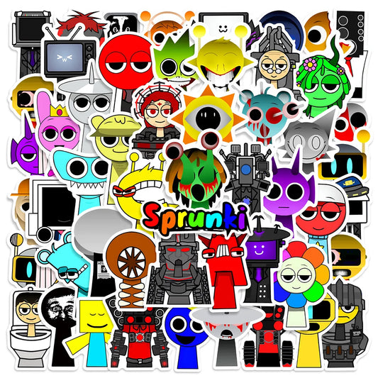 Sprunki Incredibox Stickers: 10/30/50pcs Waterproof Decals for Laptop, Motorcycle, Skateboard, Car, Kids Toys