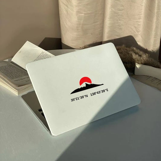 Mount Fuji & Red Sun Latitude Sticker for Car/Laptop