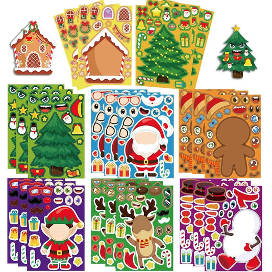Cartoon Christmas Snowman Puzzle Stickers DIY Jigsaw Handicrafts Waterproof