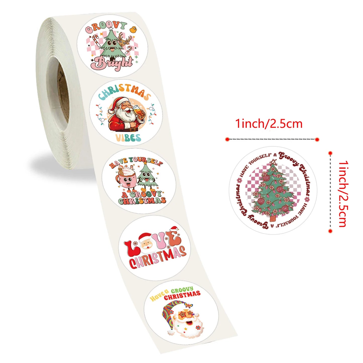 100-500pcs Merry Christmas Stickers Cristmas Xmas Party Seal Labels For DIY Gifts Baking Package Envelope Stationery Decor