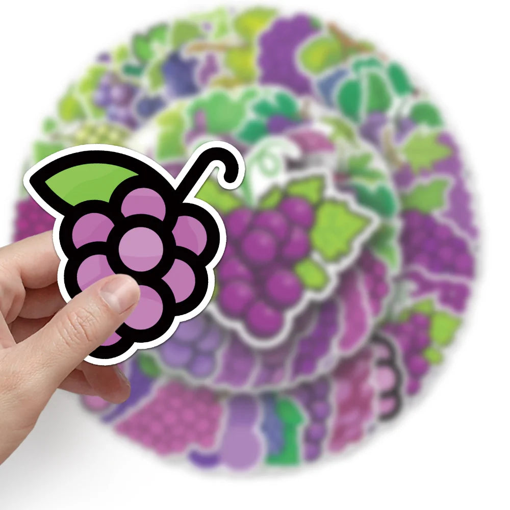 10/50PCS Green Grape Fruit Sticker DIY Phone Laptop Luggage Skateboard Graffiti Decals Fun for Kid Toys