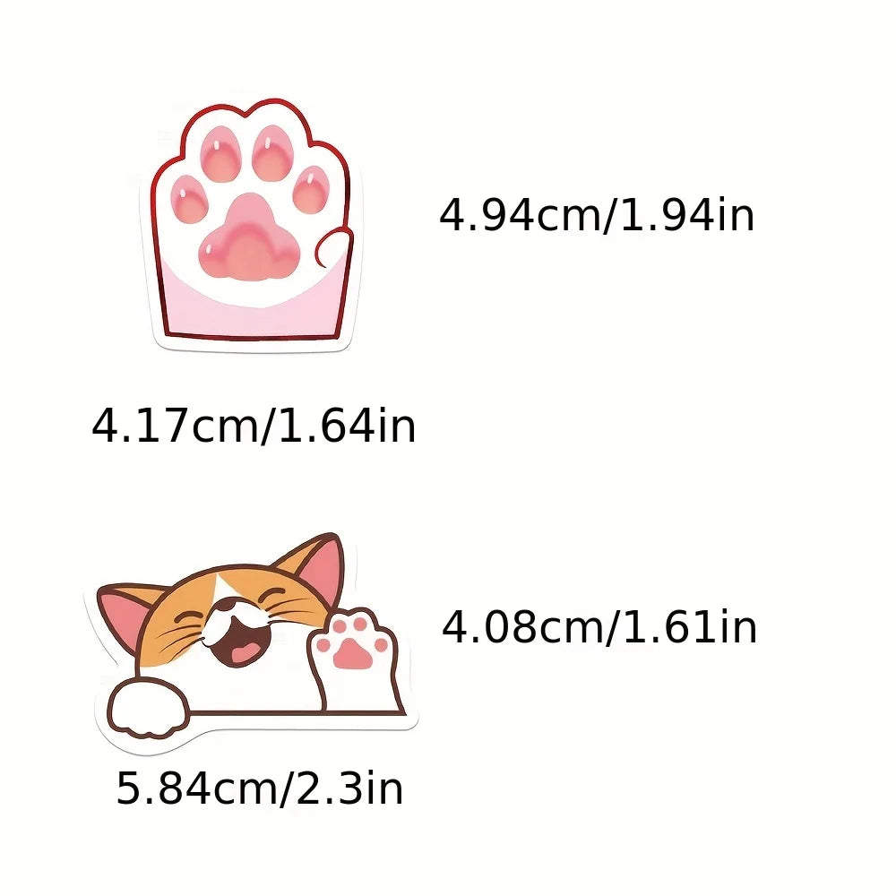 61PCS Cute Cat Claw Graffiti Sticker Children's Gift Toy Decal DIY Book Laptop Guitar Refrigerator Water Cup Waterproof Decal