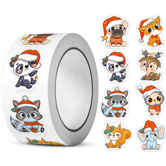 Christmas Animal Stickers 100-500pcs DIY Party Decor