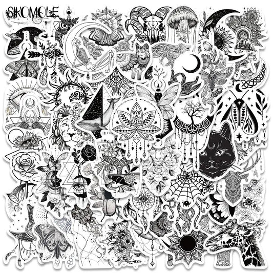 Psychedelic Gothic Graffiti Stickers: 10/30/50pcs for Kids, Luggage, Skateboard, Suitcase