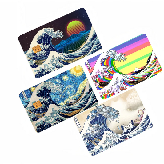 Great Wave Card Skin Set: 4pcs Debit/Credit Covers