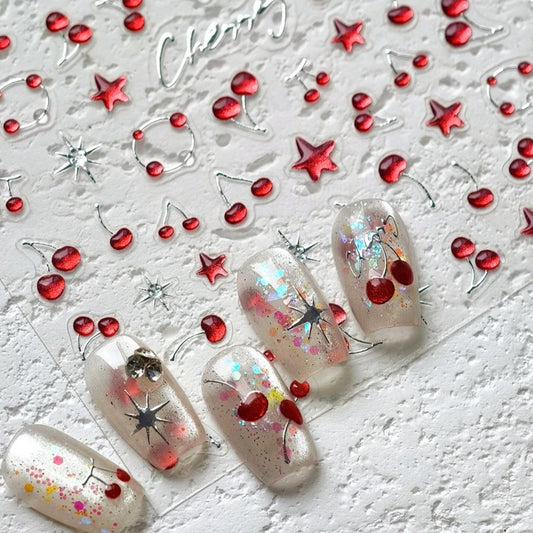 Cherry Star Fruit 3D Nail Art Stickers Wholesale