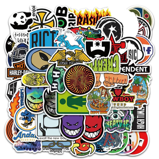 Cool Skateboard Stickers for Laptop, Luggage, Phone, Car - 10/30/50pcs Decal Set